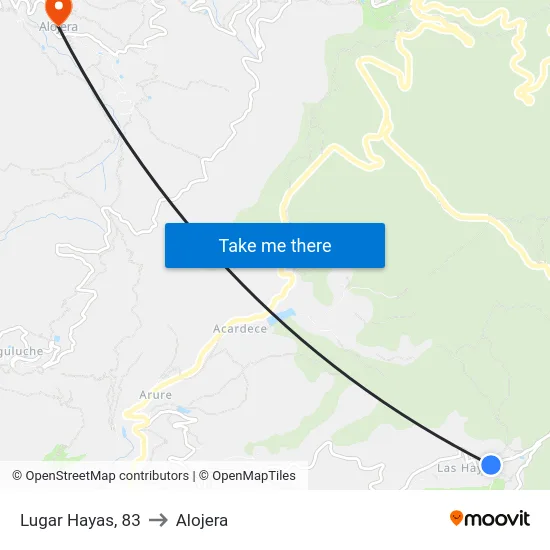 Lugar Hayas, 83 to Alojera map
