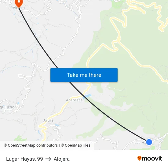 Lugar Hayas, 99 to Alojera map