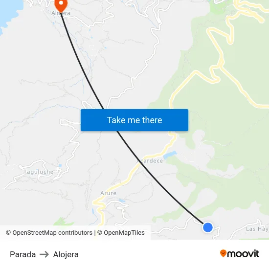 Parada to Alojera map