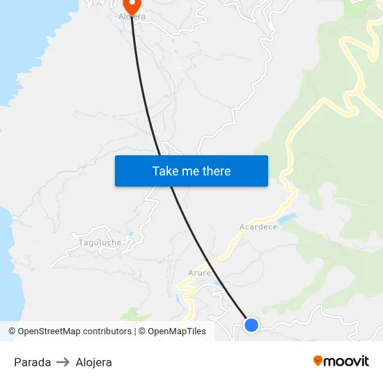 Parada to Alojera map