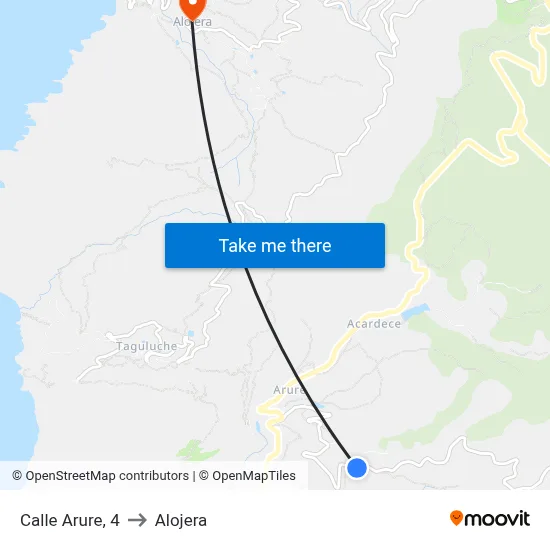 Calle Arure, 4 to Alojera map