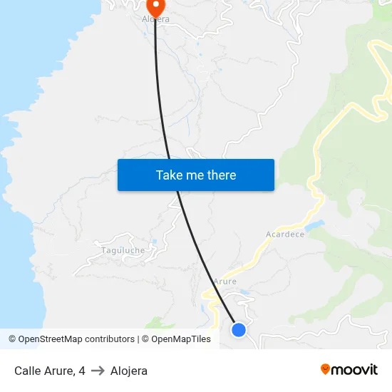Calle Arure, 4 to Alojera map