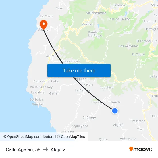 Calle Agalan, 58 to Alojera map