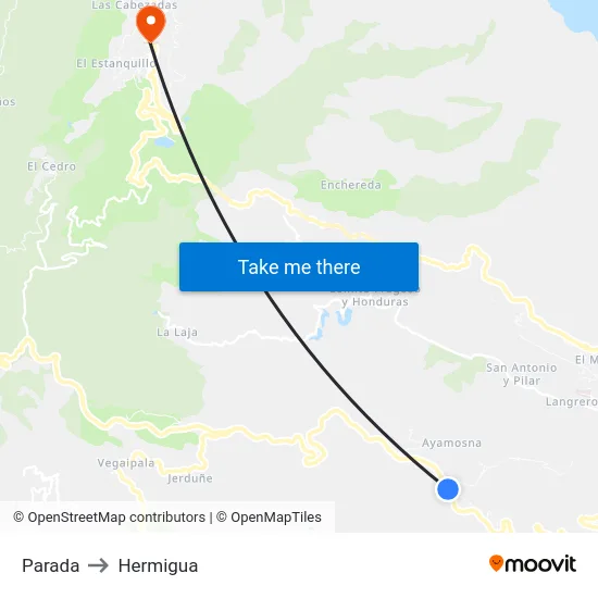 Parada to Hermigua map