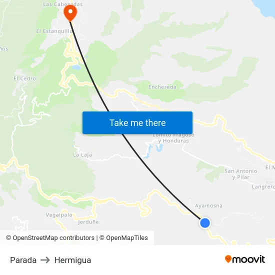 Parada to Hermigua map