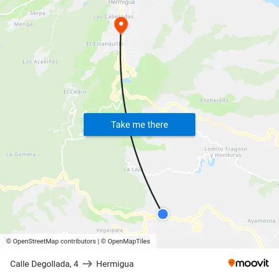 Calle Degollada, 4 to Hermigua map
