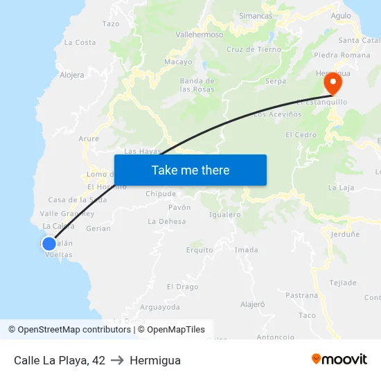 Calle La Playa, 42 to Hermigua map