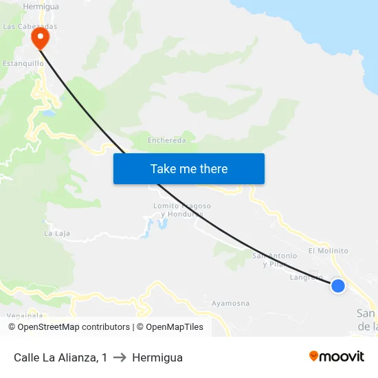 Calle La Alianza, 1 to Hermigua map