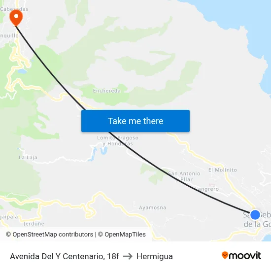 Avenida Del Y Centenario, 18f to Hermigua map