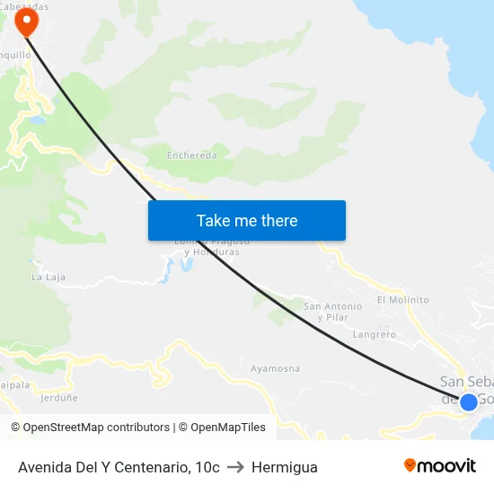 Avenida Del Y Centenario, 10c to Hermigua map