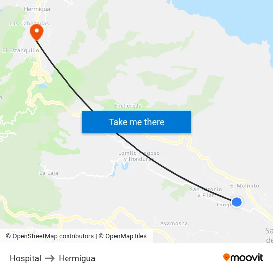 Hospital to Hermigua map