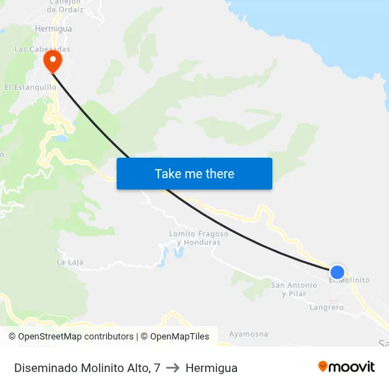 Diseminado Molinito Alto, 7 to Hermigua map