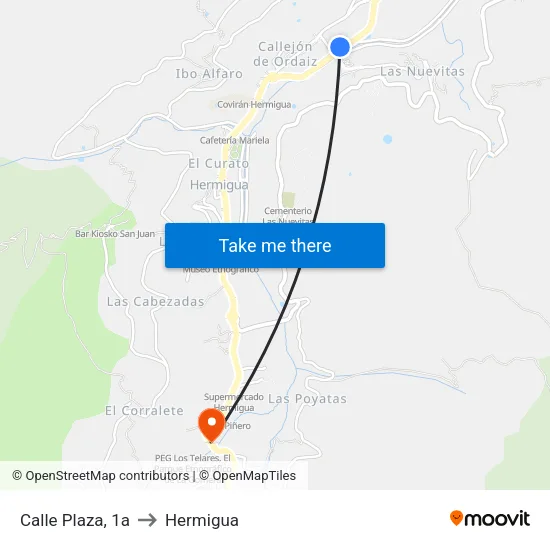 Calle Plaza, 1a to Hermigua map