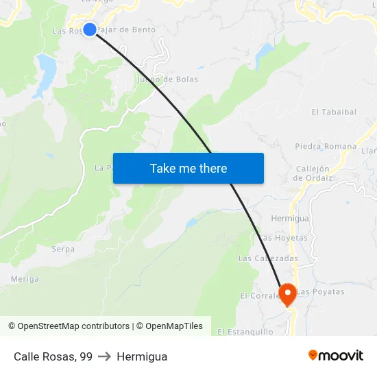 Calle Rosas, 99 to Hermigua map