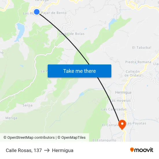Calle Rosas, 137 to Hermigua map