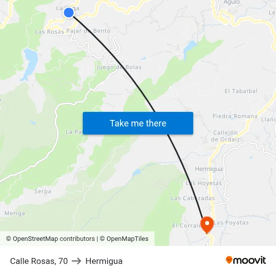 Calle Rosas, 70 to Hermigua map