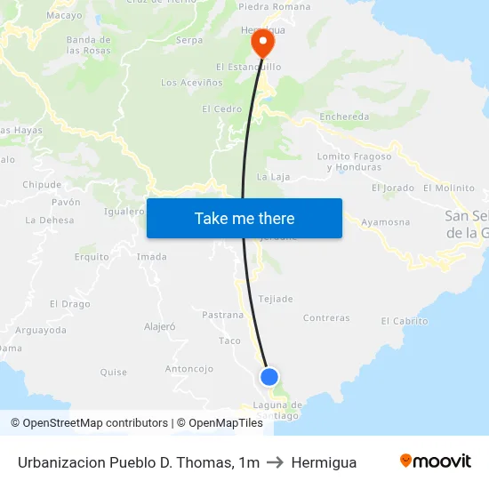 Urbanizacion Pueblo D. Thomas, 1m to Hermigua map