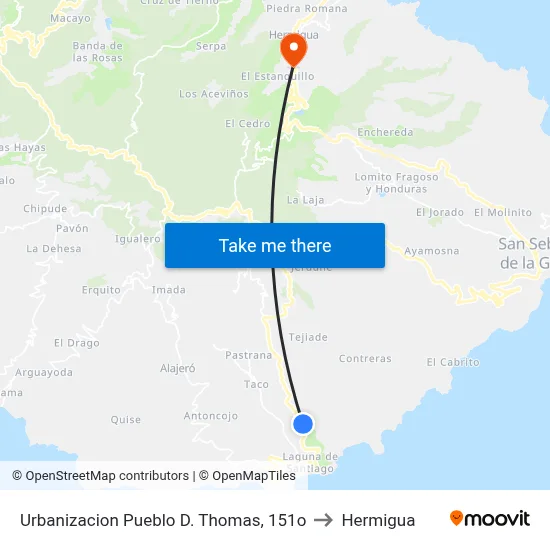 Urbanizacion Pueblo D. Thomas, 151o to Hermigua map