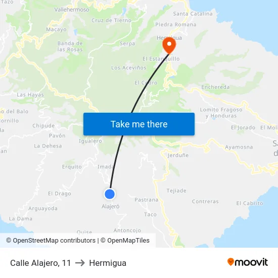 Calle Alajero, 11 to Hermigua map
