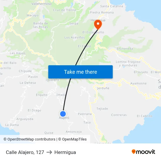 Calle Alajero, 127 to Hermigua map