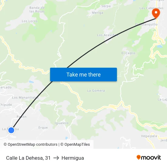Calle La Dehesa, 31 to Hermigua map
