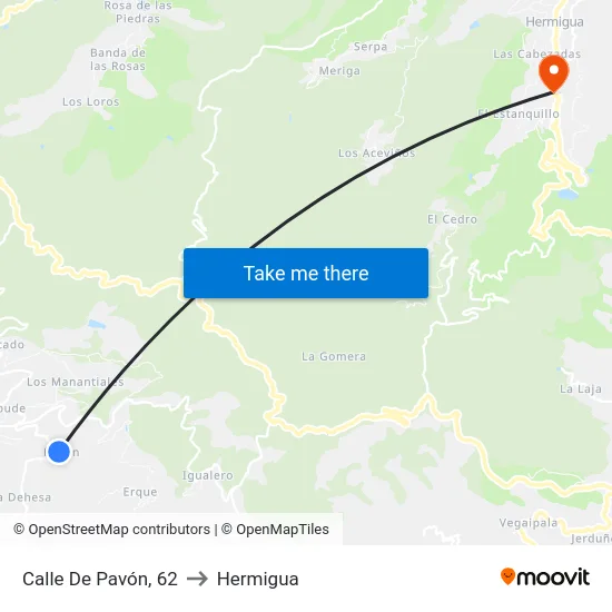 Calle De Pavón, 62 to Hermigua map