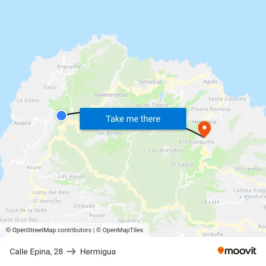 Calle Epina, 28 to Hermigua map