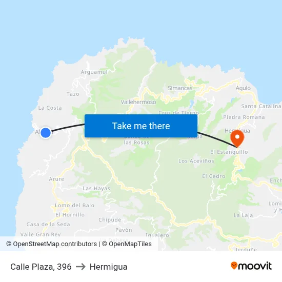 Calle Plaza, 396 to Hermigua map