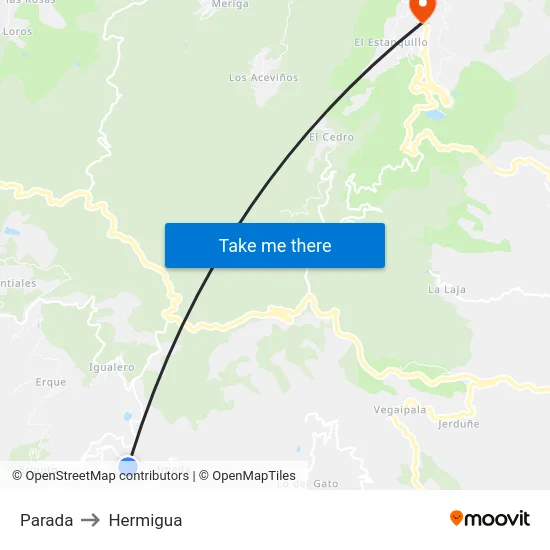 Parada to Hermigua map