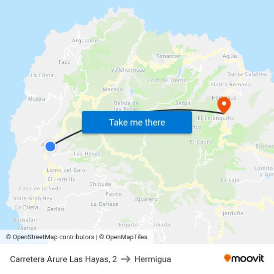 Carretera Arure Las Hayas, 2 to Hermigua map