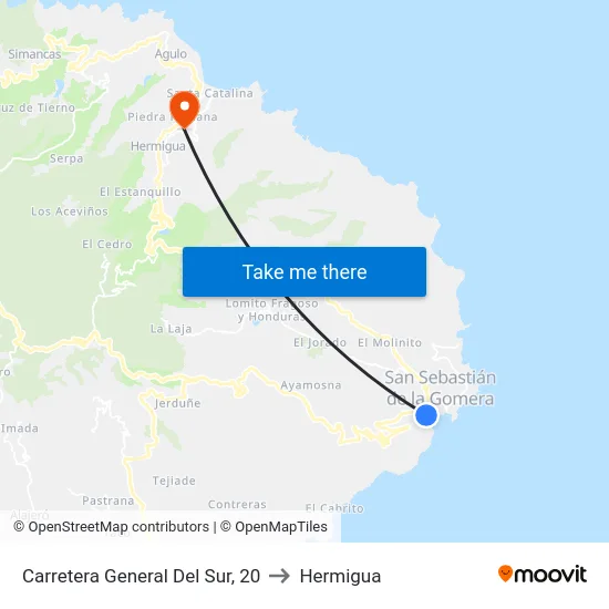Carretera General Del Sur, 20 to Hermigua map