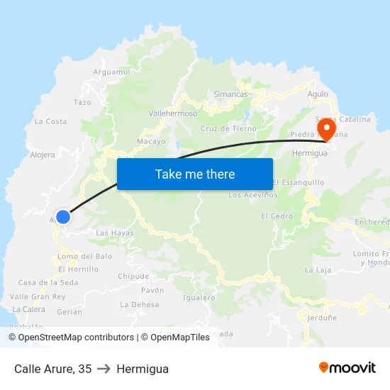 Calle Arure, 35 to Hermigua map