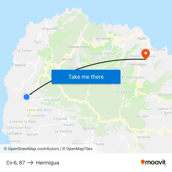 Cv-6, 87 to Hermigua map