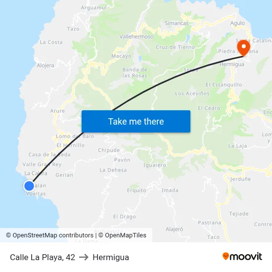 Calle La Playa, 42 to Hermigua map