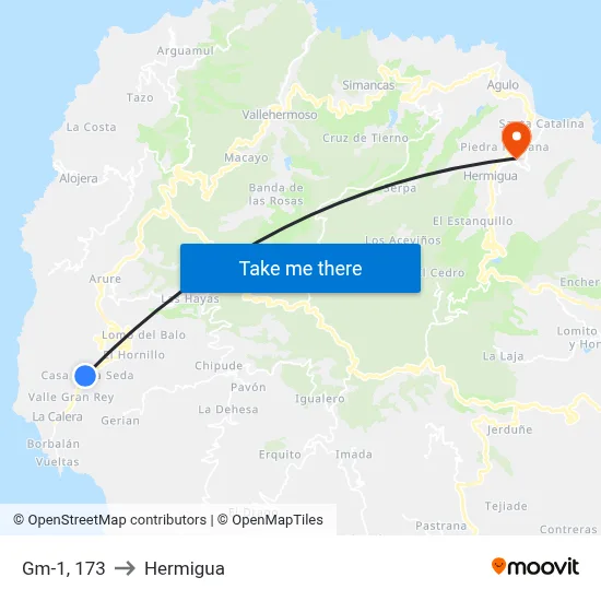 Gm-1, 173 to Hermigua map