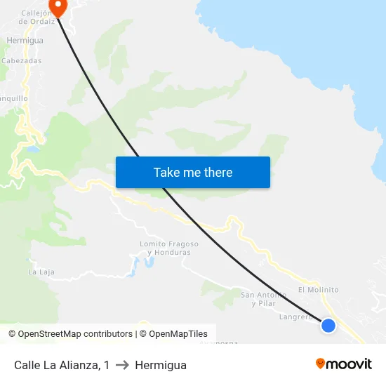 Calle La Alianza, 1 to Hermigua map