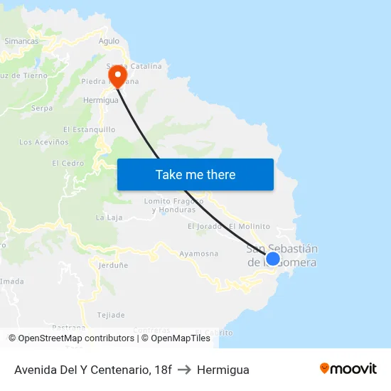 Avenida Del Y Centenario, 18f to Hermigua map
