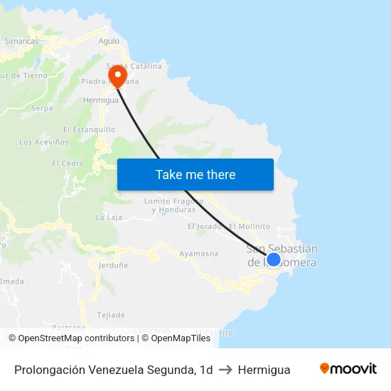 Prolongación Venezuela Segunda, 1d to Hermigua map