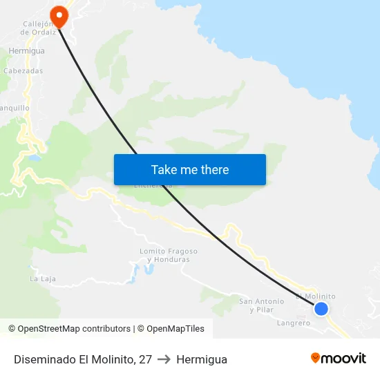 Diseminado El Molinito, 27 to Hermigua map