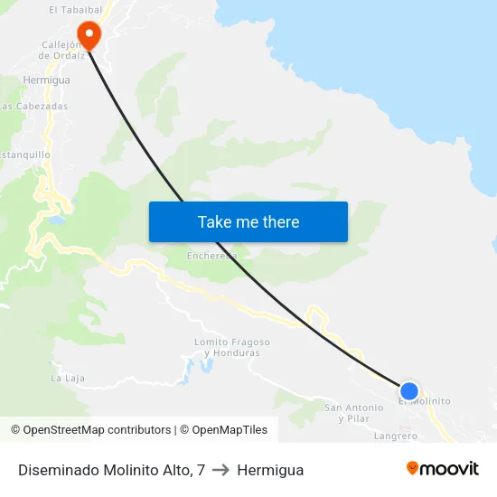 Diseminado Molinito Alto, 7 to Hermigua map
