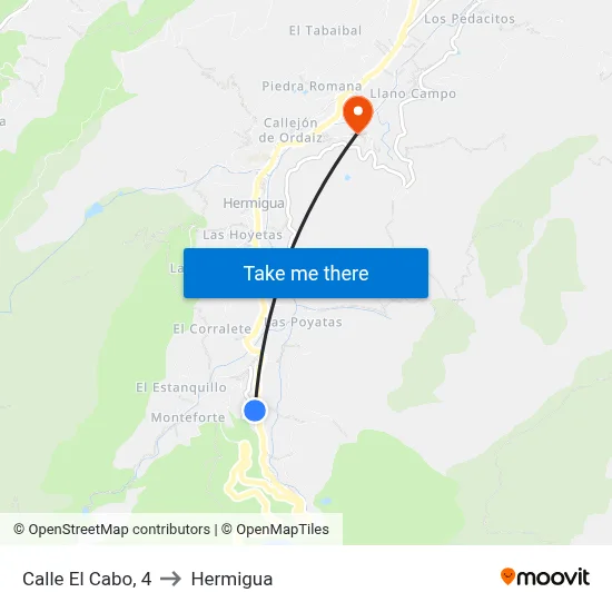 Calle El Cabo, 4 to Hermigua map