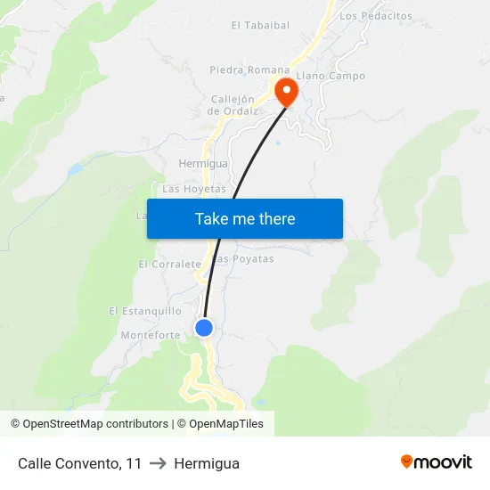 Calle Convento, 11 to Hermigua map