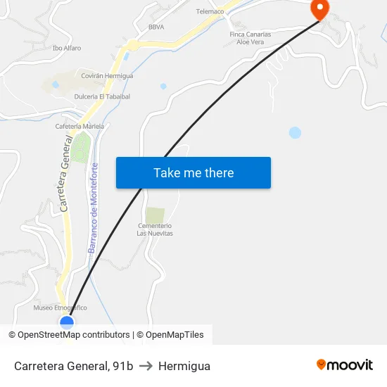 Carretera General, 91b to Hermigua map