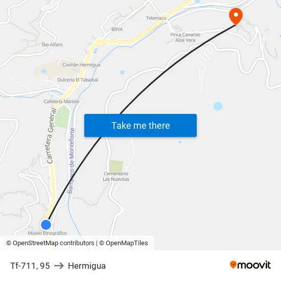 Tf-711, 95 to Hermigua map