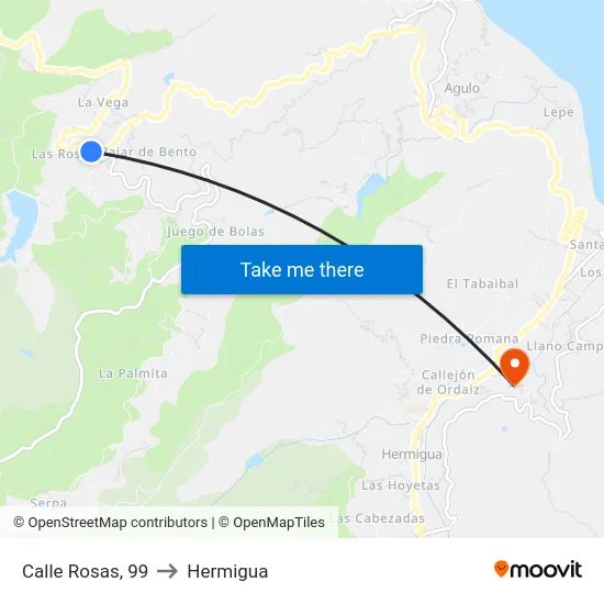 Calle Rosas, 99 to Hermigua map