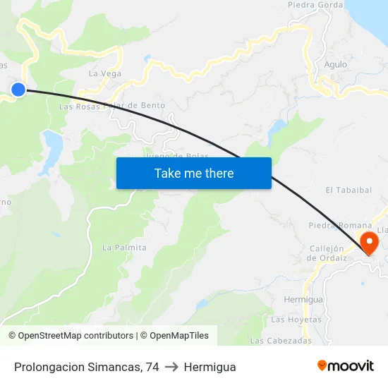 Prolongacion Simancas, 74 to Hermigua map