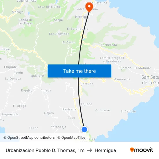 Urbanizacion Pueblo D. Thomas, 1m to Hermigua map