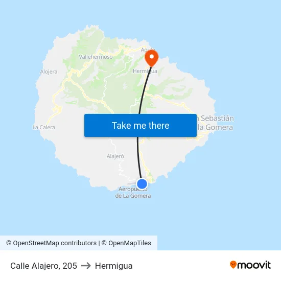 Calle Alajero, 205 to Hermigua map