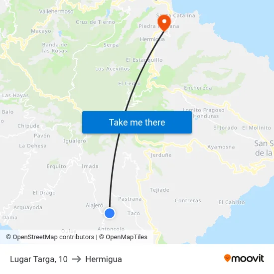 Lugar Targa, 10 to Hermigua map