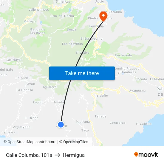 Calle Columba, 101a to Hermigua map